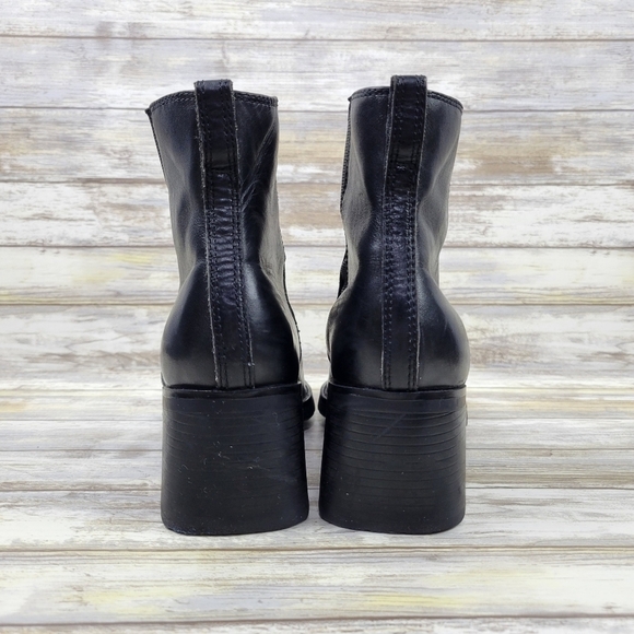 Croft & Barrow Marlon Black Leather Block Heel Chelsea Ankle Boots Womens Size 6 - Picture 6 of 10